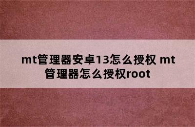 mt管理器安卓13怎么授权 mt管理器怎么授权root